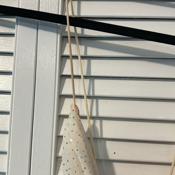 Klesis bodycon ruched faux diamond dress | Ivory - Picture 7 of 11